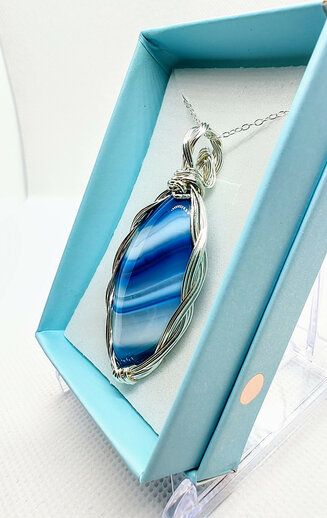 Natural Blue Striped Agate