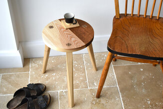 Brown oak & ash stool