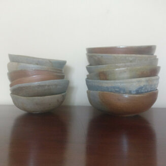 Ash glazed bowls