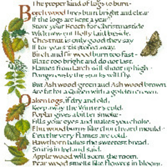 Logs to Burn - a traditional verse, perfect for anyone with an open fire or wood burner. Available as prints