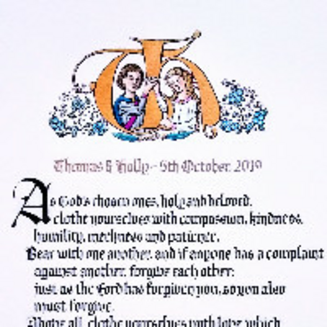 Marriage Vows - a bespoke commission as a precious Medieval themed wedding gift