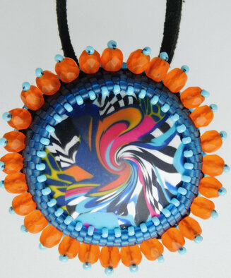 Polymer Clay & Beaded Pendant