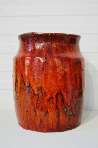 Red stoneware vase