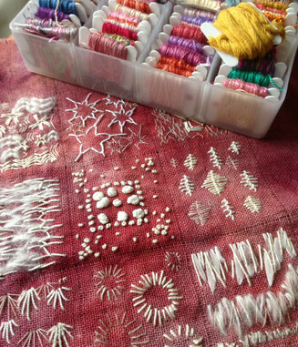 Hand stitch mark-making
