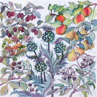 Autumn Hedgerow Original Batik