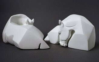 Equas Albus, Jesmonite on Welsh Slate base, edition of 150