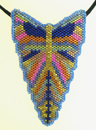 Deco Butterfly Beaded Pendant