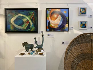 Abstract paintings in Take 4 Gallery