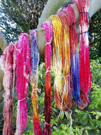 Hand Spun and Hand Dyed Yarn