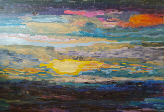 Sky I - Collage on board 155 x 107 cm