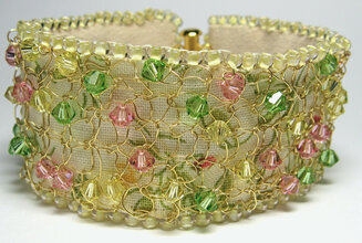 Knitted Wire & Beaded Cuff