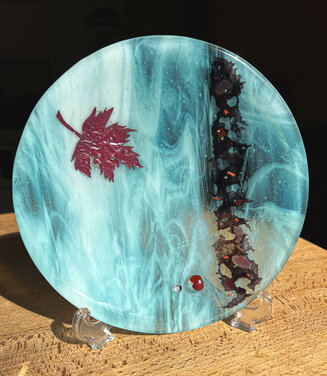 Puddle with Acer Leaf - Glass Bowl