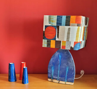Hand built lamp base and vases