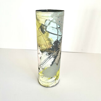 painted canvas vessel