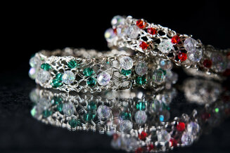 Pair of knitted bracelets