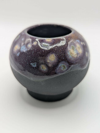 Purple on Black Vase