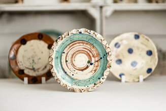 Trio of plates by Sarah Monk