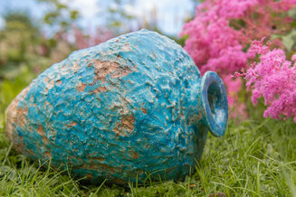 Turquoise coiled vessel