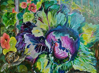 Snail and cabbage