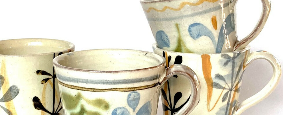 Earthenware mugs