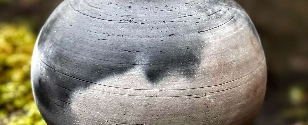 Barrel fired moon jar