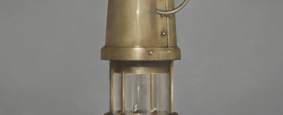 Coal tits on a miner's lamp