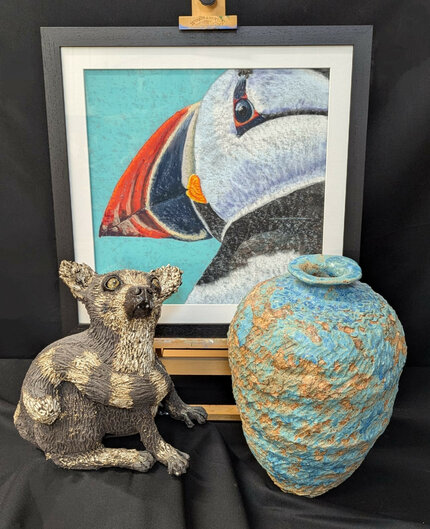 Puffin, Lemur & Coiled Vessel