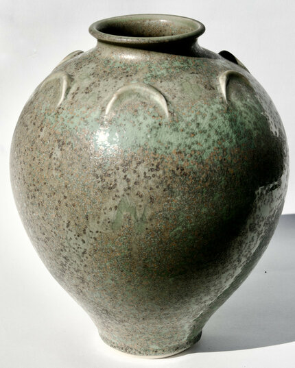 Copper crackle glazed vase